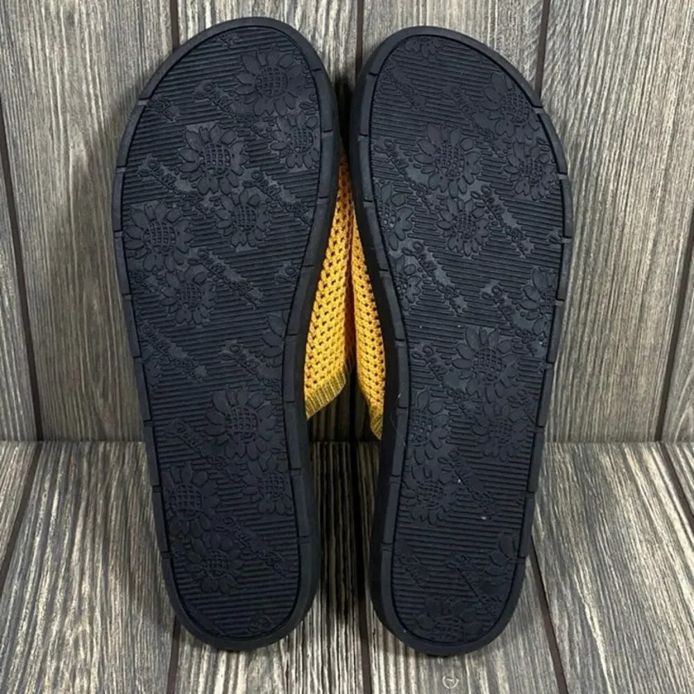 Yellow Box Feeze Women Stretch Sandals Slides Mesh Yellow Sz 8.5 Comfort Summer - Picture 6 of 7
